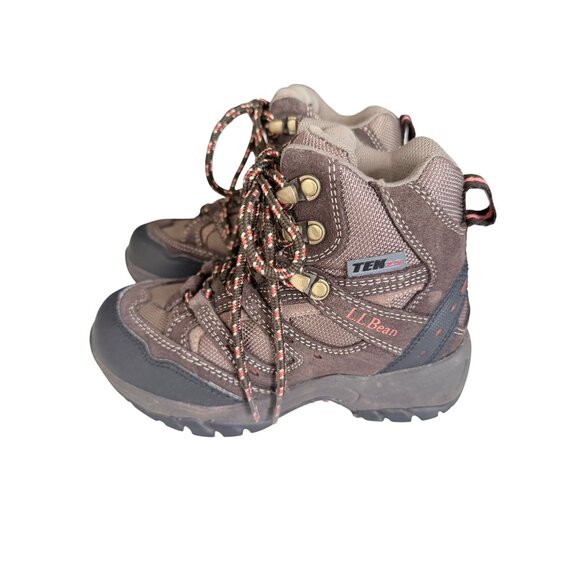 L.L. Bean Kids Waterproof Hiking Boots Size 1 Brown Lace Up Outdoors - Picture 1 of 10